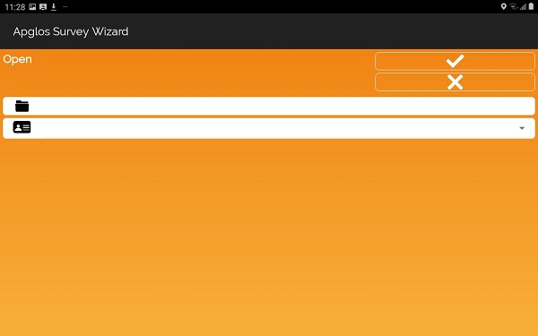 Apglos Survey Wizard, open scherm