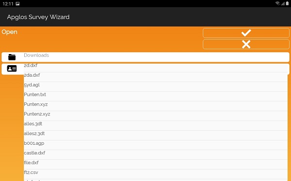 Bestandsselectie in Apglos Survey Wizard