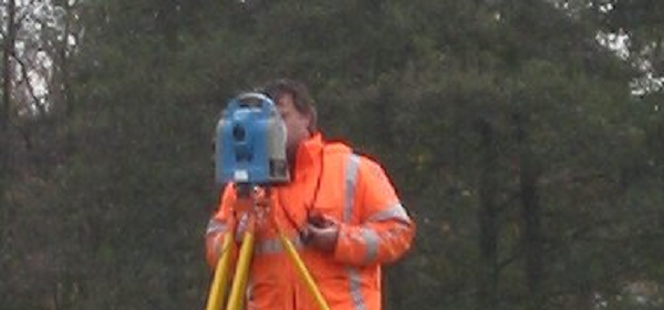 Total station in gebruik